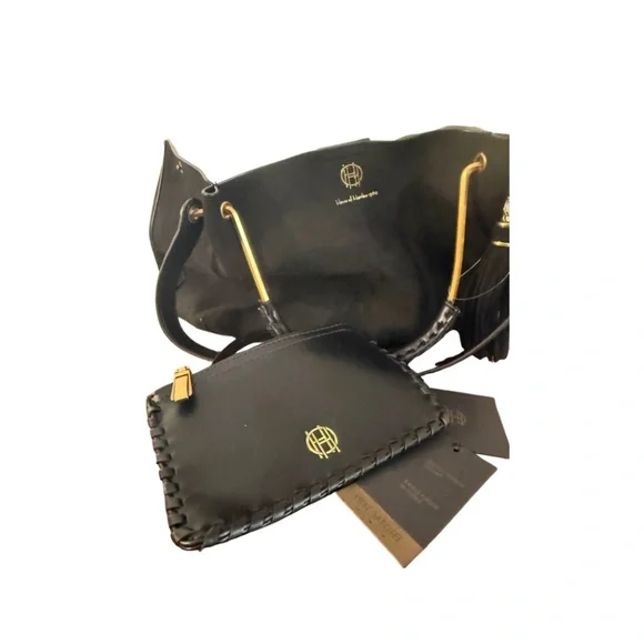 House of Harlow 1960 Black Bucket Tote Bag with Gold Hardware - NWT - Picture 4 of 4